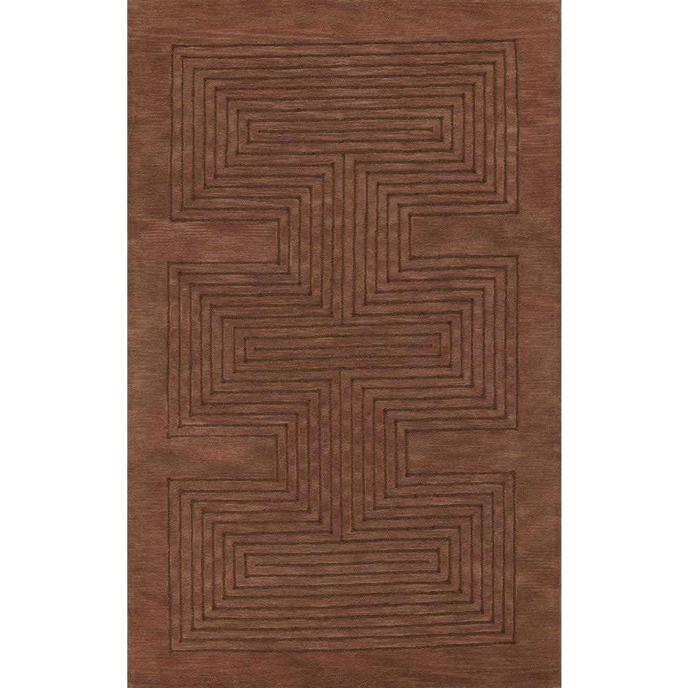 Contemporary Rectangle Area Rug, Copper, 3'6" X 5'6". Picture 1