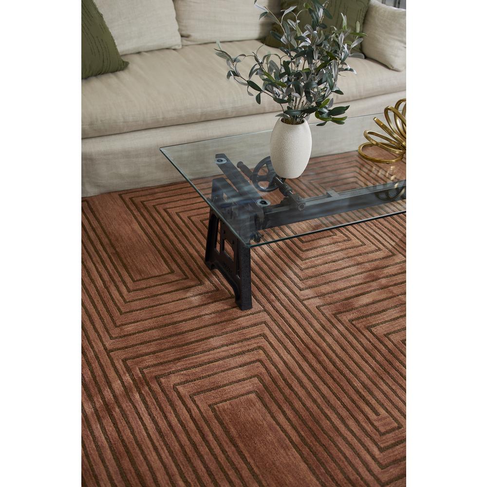 Contemporary Rectangle Area Rug, Copper, 3'6" X 5'6". Picture 11