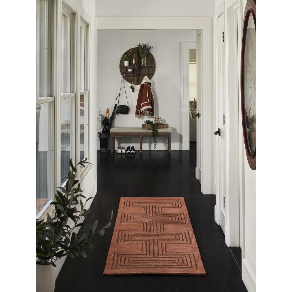 Contemporary Rectangle Area Rug, Copper, 3'6" X 5'6". Picture 12
