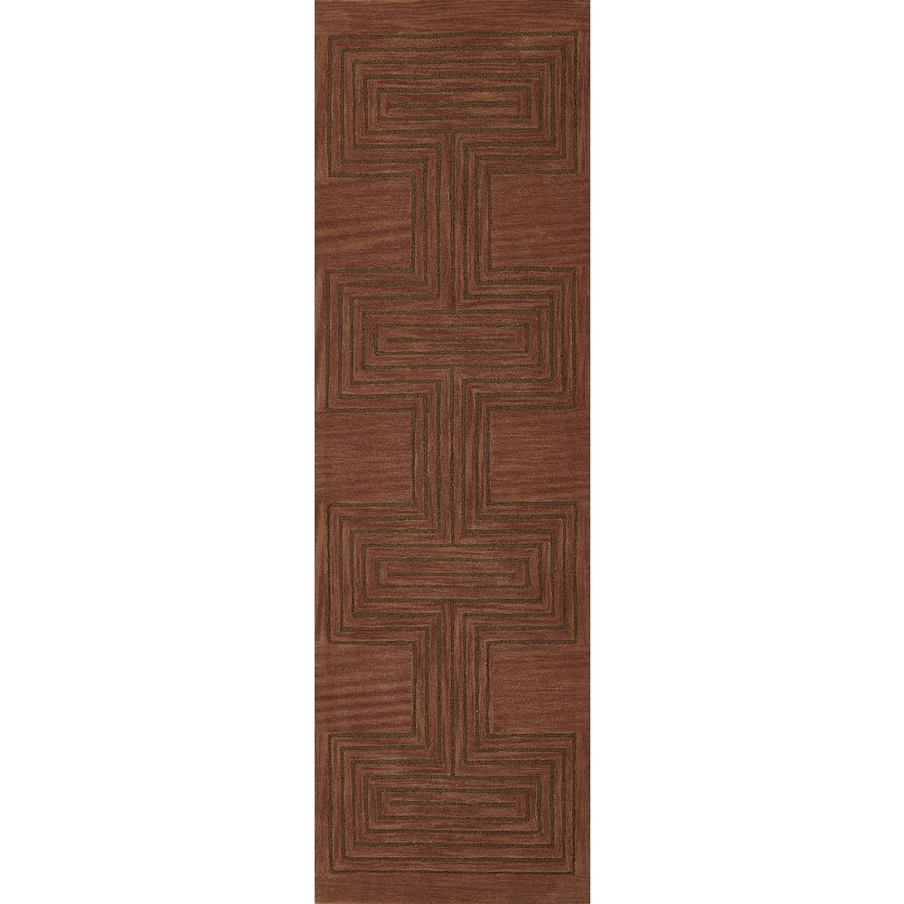 Contemporary Rectangle Area Rug, Copper, 3'6" X 5'6". Picture 5