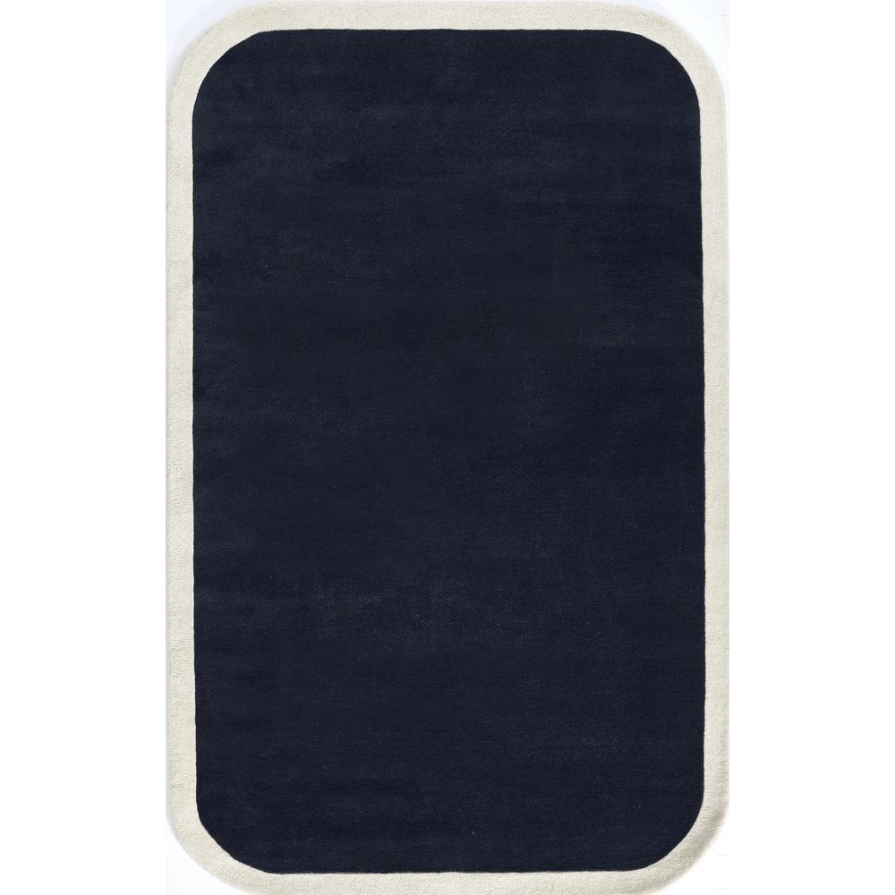 Contemporary Rectangle Area Rug, Navy, 3'6" X 5'6". Picture 1
