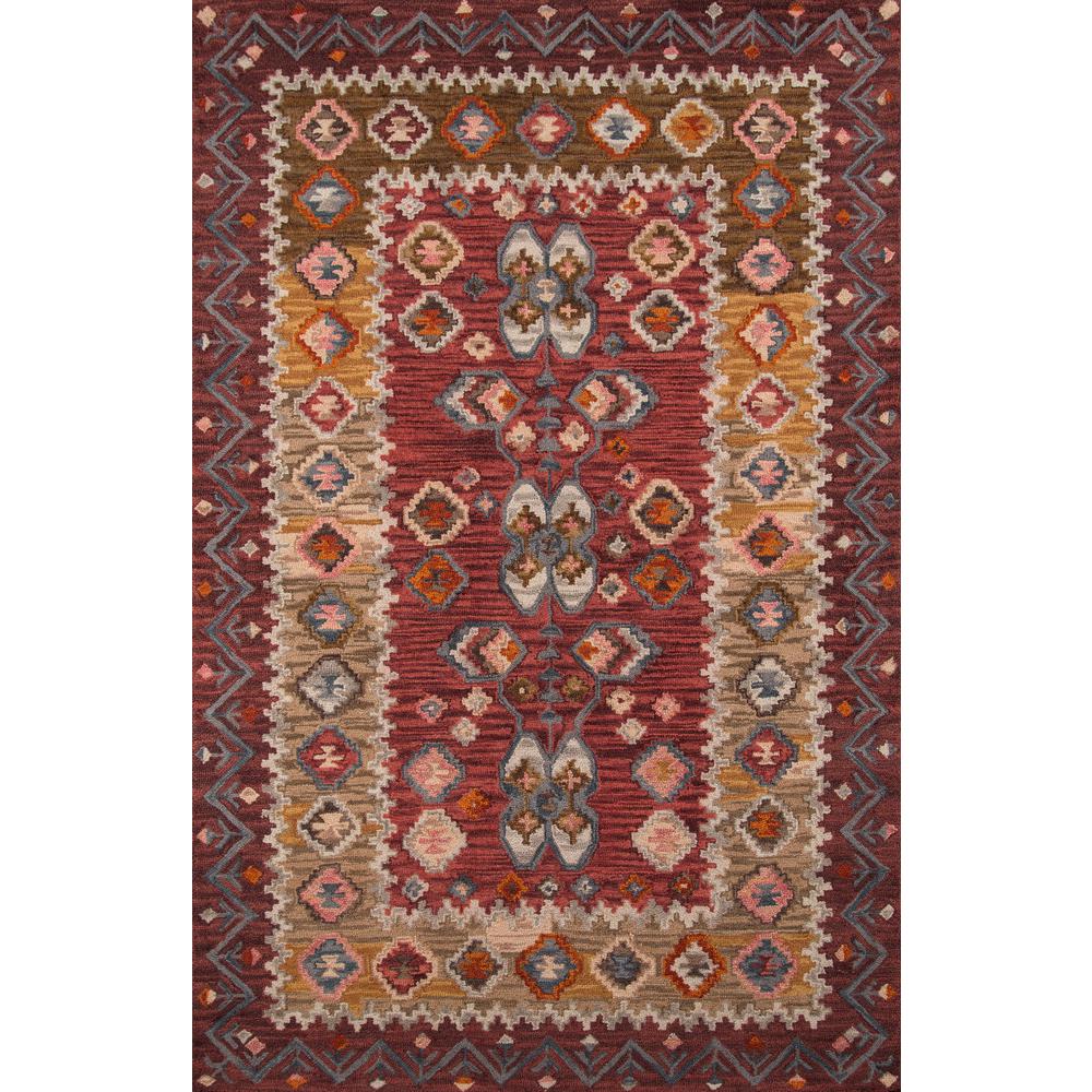 Traditional Rectangle Area Rug, Red, 3'6" X 5'6". Picture 1