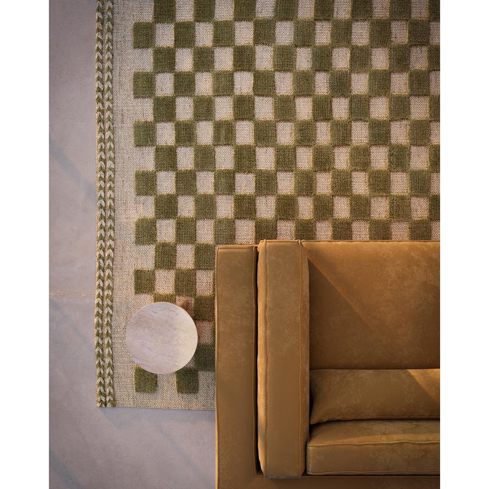 Contemporary Runner Area Rug, Green, 2'6" X 8' Runner. Picture 10