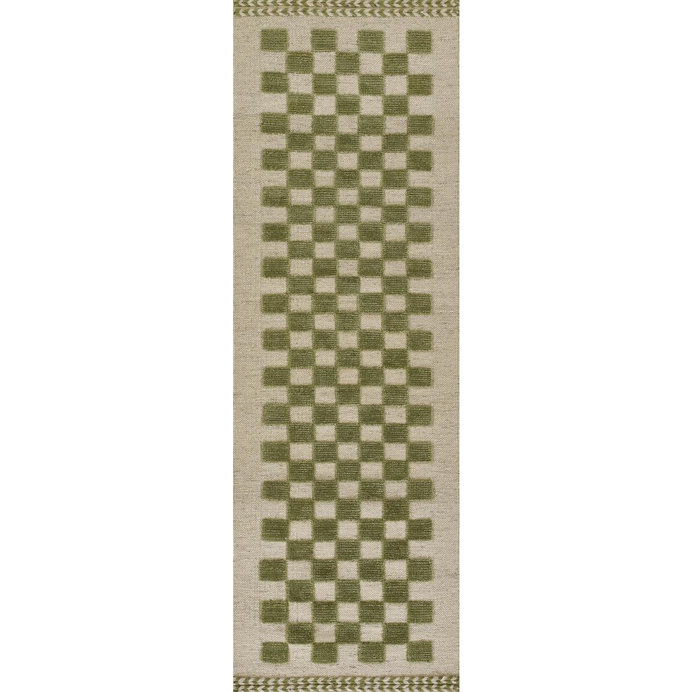 Contemporary Runner Area Rug, Green, 2'6" X 8' Runner. Picture 5