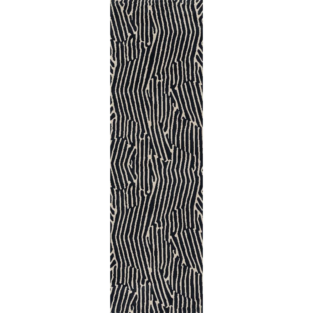 Contemporary Rectangle Area Rug, Black, 3'11" X 5'7". Picture 5