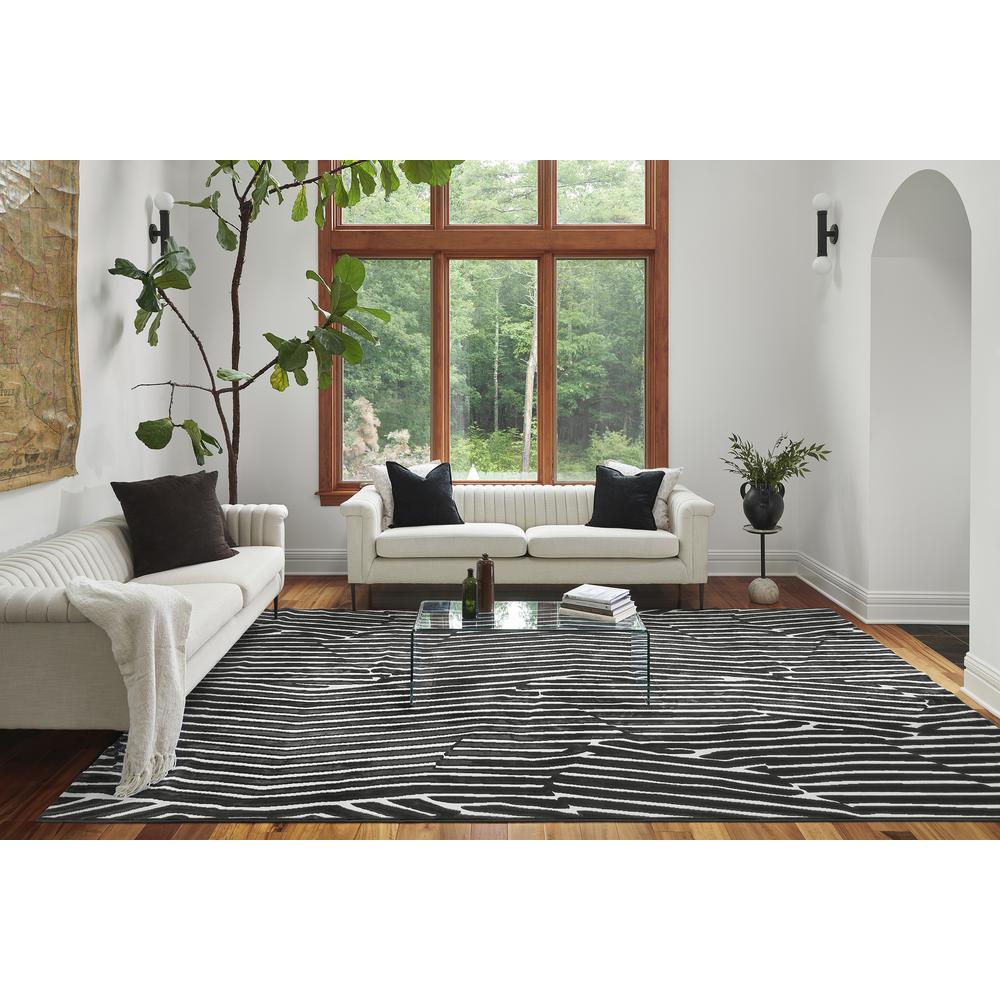 Contemporary Rectangle Area Rug, Black, 3'11" X 5'7". Picture 9