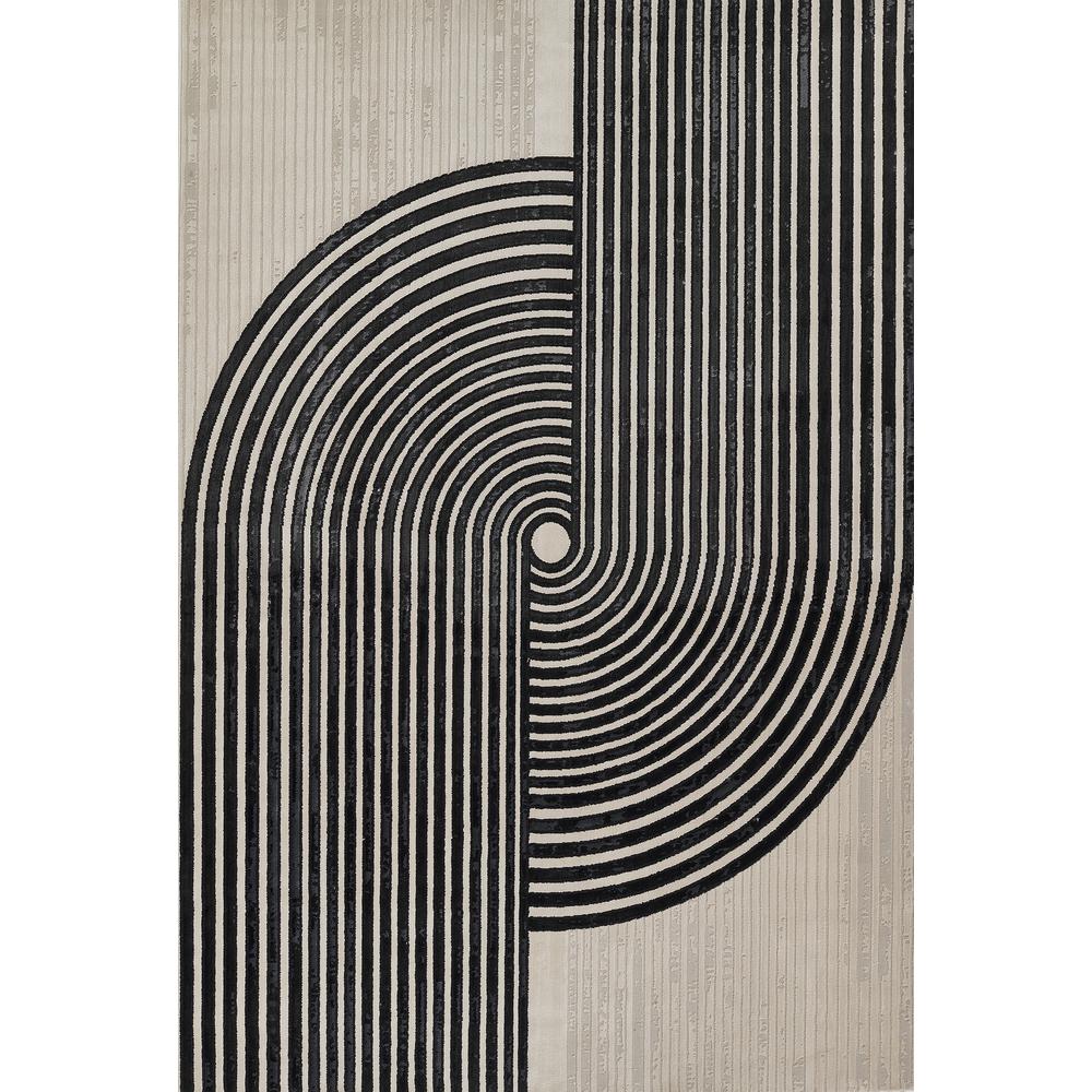 Contemporary Rectangle Area Rug, Ivory, 3'11" X 5'7". Picture 1