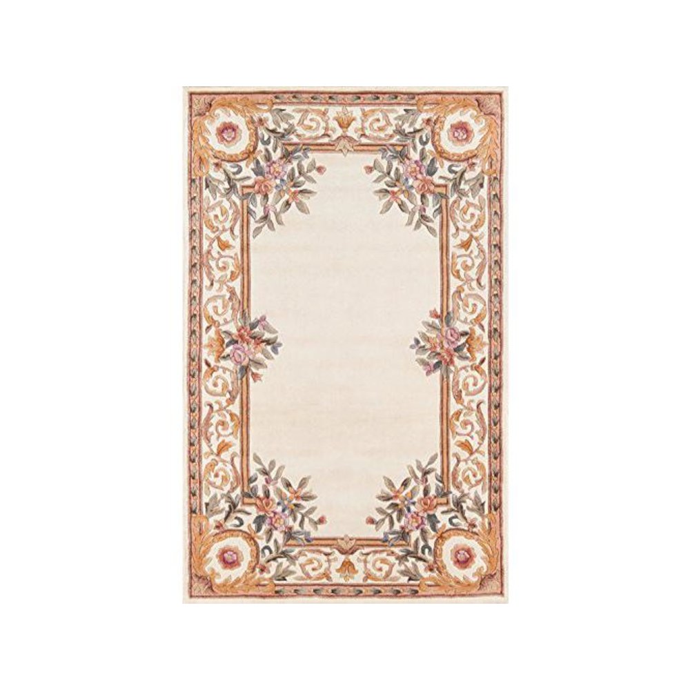 Transitional Rectangle Area Rug, Ivory, 8' X 11'. Picture 1