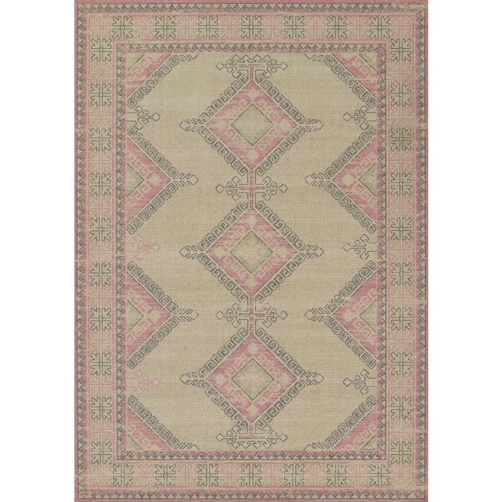 Traditional Rectangle Area Rug, Pink, 5'3" X 7'6". Picture 1
