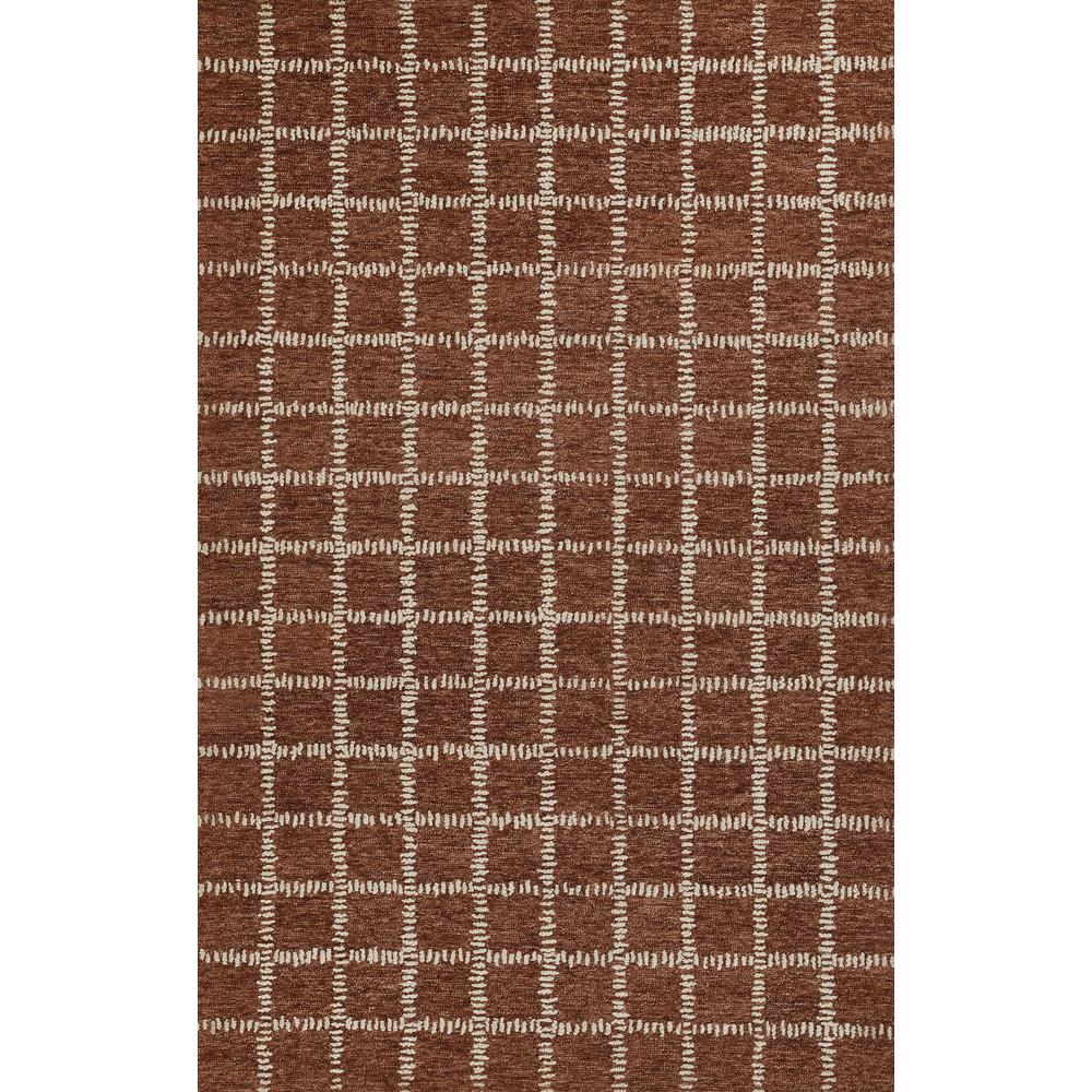 Contemporary Rectangle Area Rug, Rust, 5' X 8'. Picture 1
