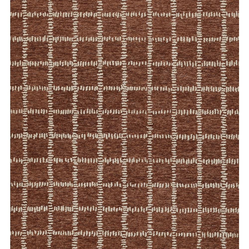 Contemporary Rectangle Area Rug, Rust, 5' X 8'. Picture 7