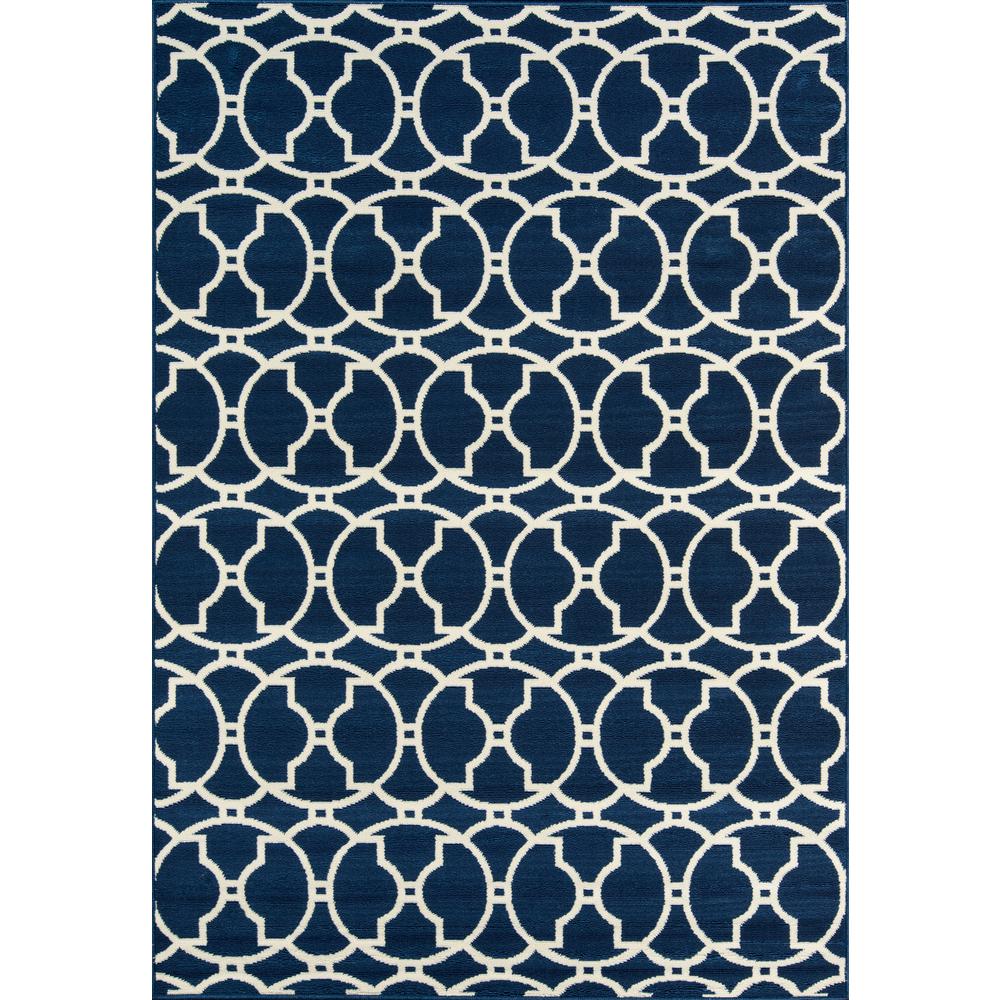 Contemporary Rectangle Area Rug, Navy, 3'11" X 5'7". Picture 1