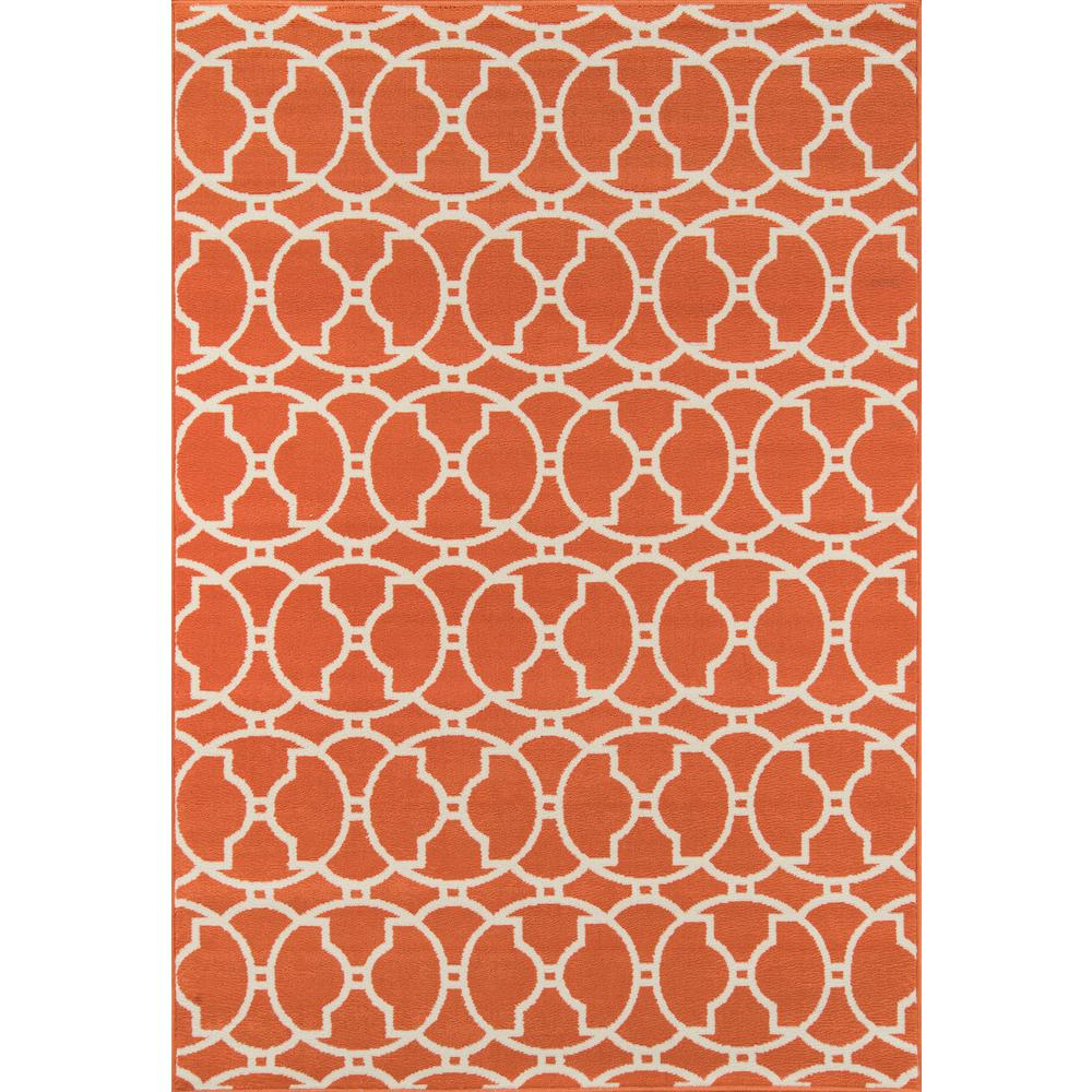Contemporary Rectangle Area Rug, Orange, 3'11" X 5'7". Picture 1