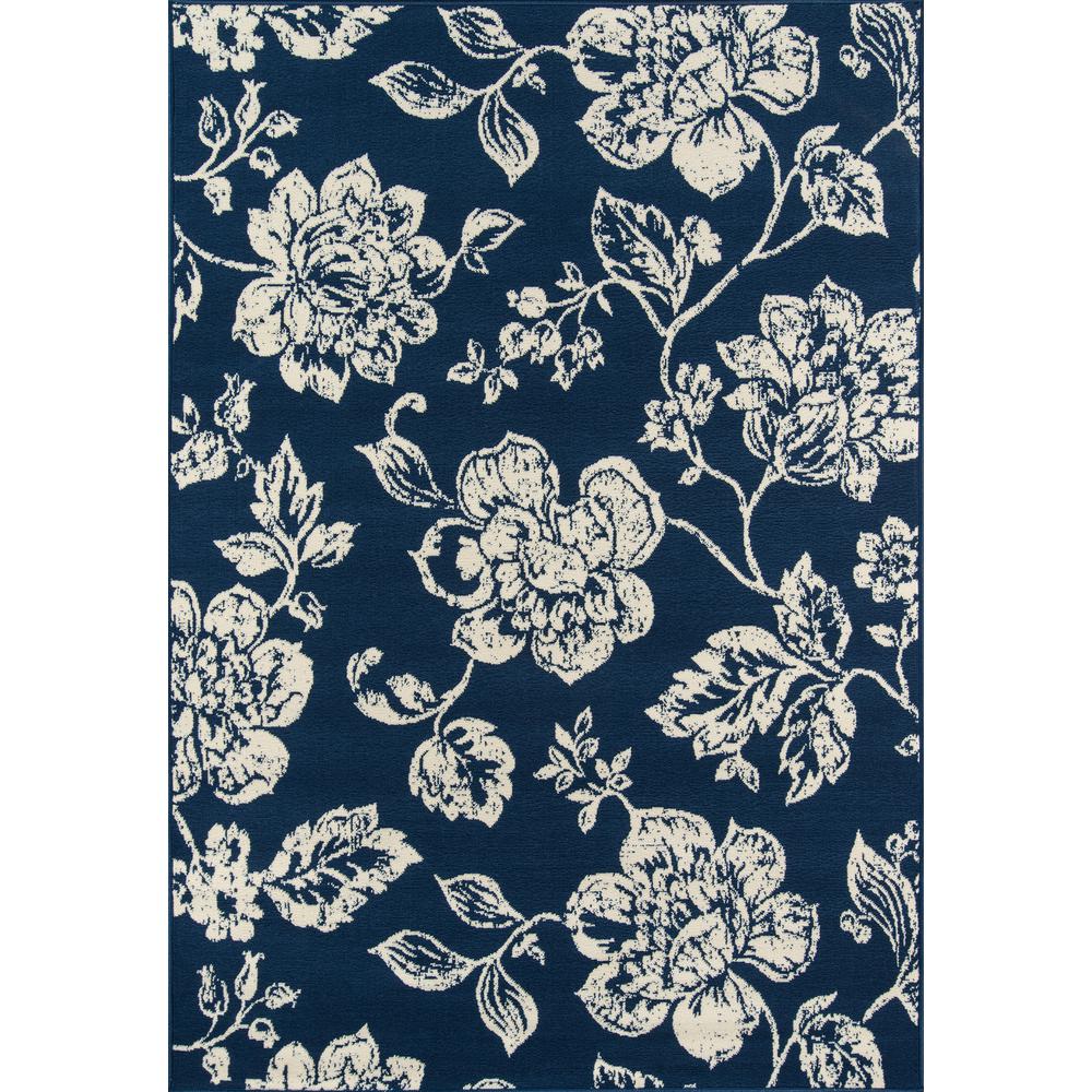 Casual Rectangle Area Rug, Navy, 3'11" X 5'7". Picture 1
