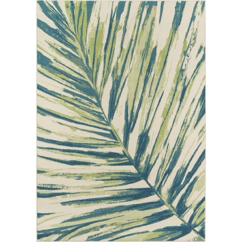 Contemporary Rectangle Area Rug, Green, 3'11" X 5'7". Picture 1