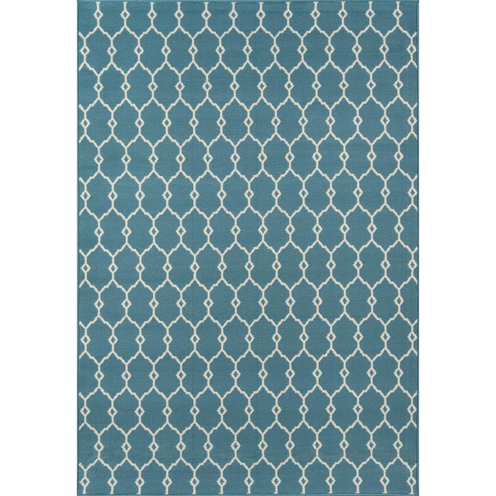 Contemporary Rectangle Area Rug, Blue, 3'11" X 5'7". Picture 1