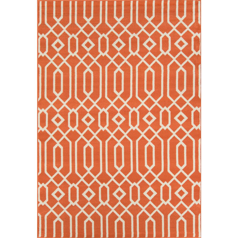 Contemporary Rectangle Area Rug, Orange, 3'11" X 5'7". Picture 1