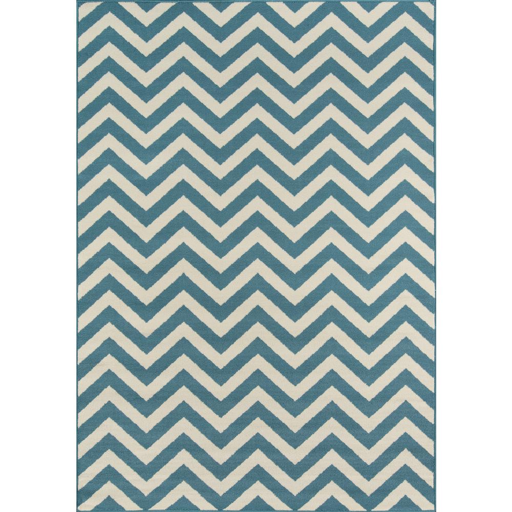 Contemporary Rectangle Area Rug, Blue, 3'11" X 5'7". Picture 1