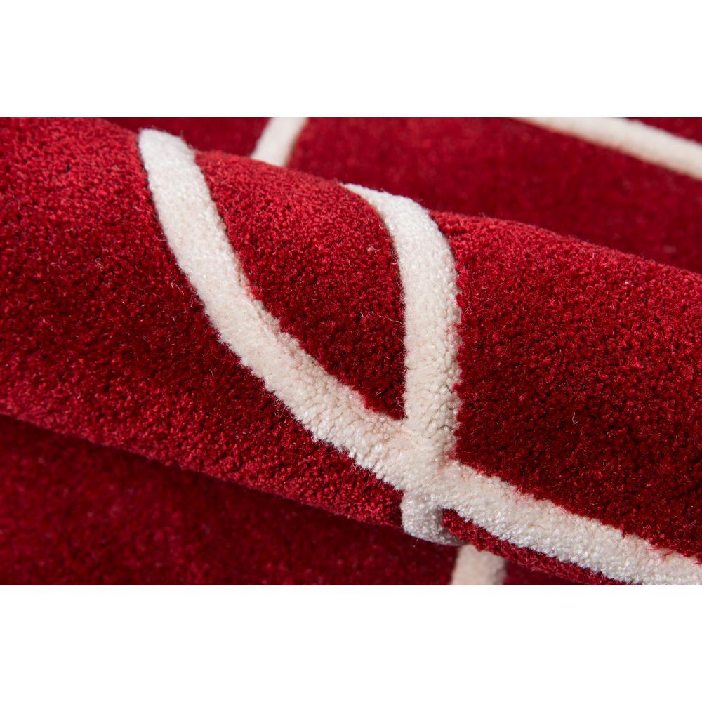 Contemporary Rectangle Area Rug, Red, 5' X 7'6". Picture 4
