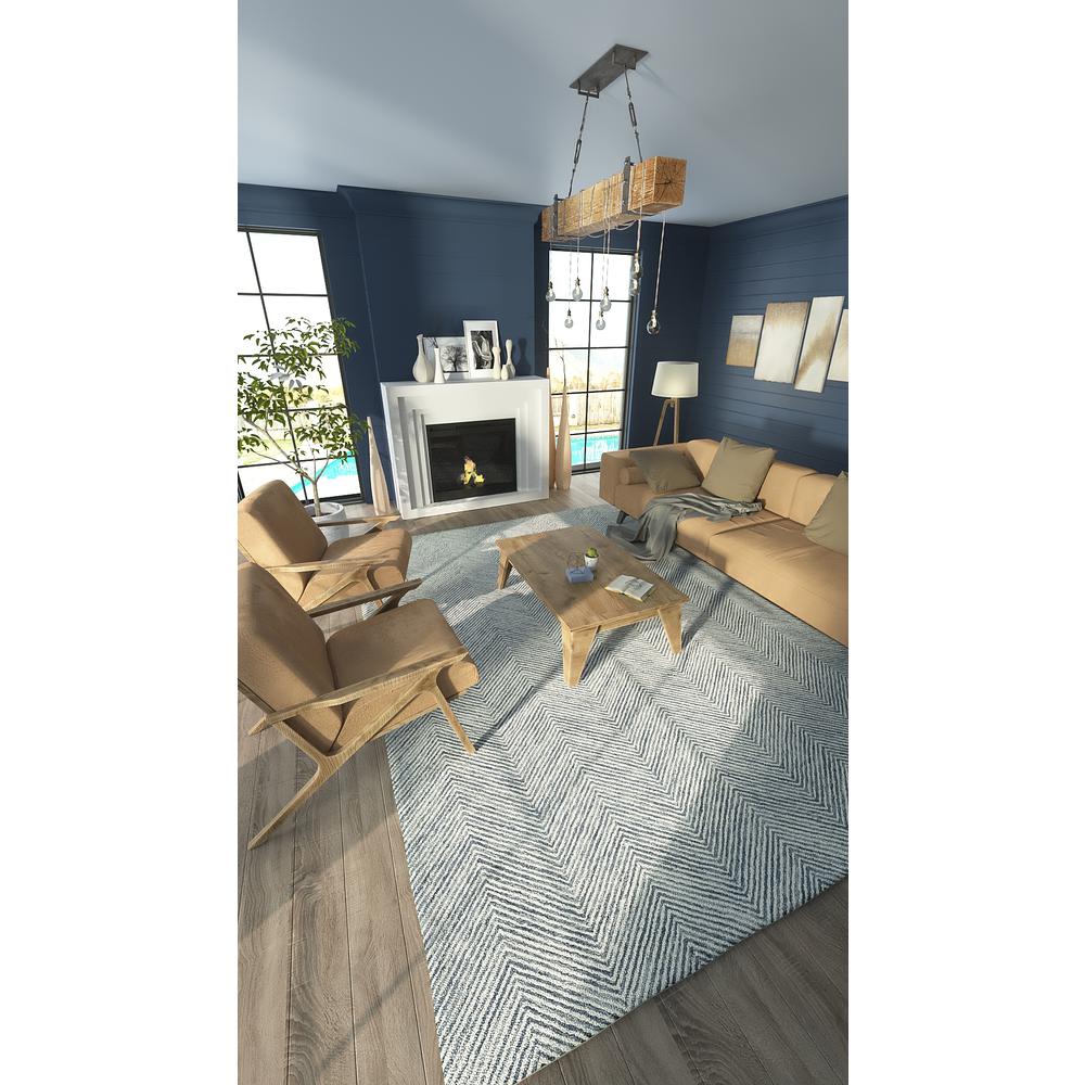 Contemporary Rectangle Area Rug, Denim, 5' X 8'. Picture 12
