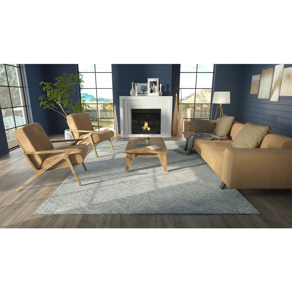 Contemporary Rectangle Area Rug, Denim, 5' X 8'. Picture 13