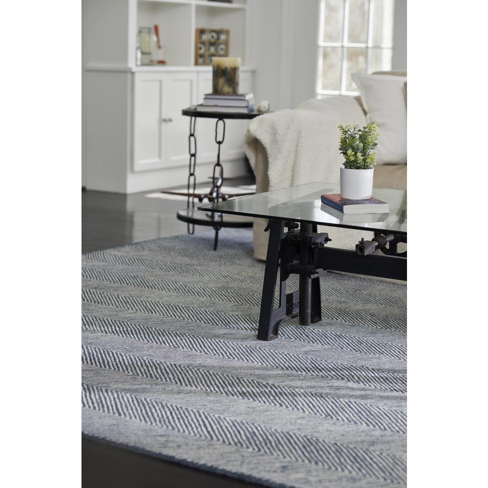 Contemporary Rectangle Area Rug, Denim, 5' X 8'. Picture 9