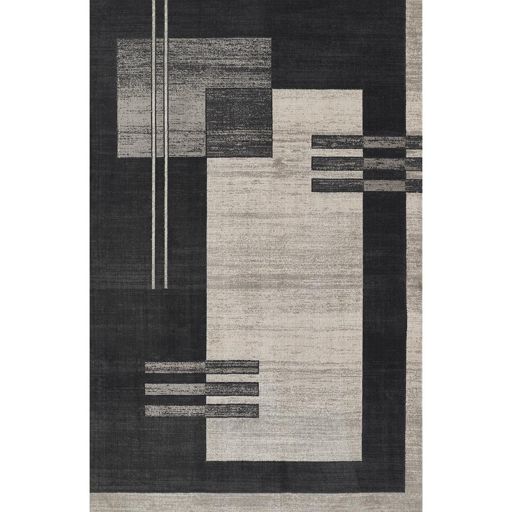 Contemporary Rectangle Area Rug, Charcoal, 5'1" X 7'7". Picture 1