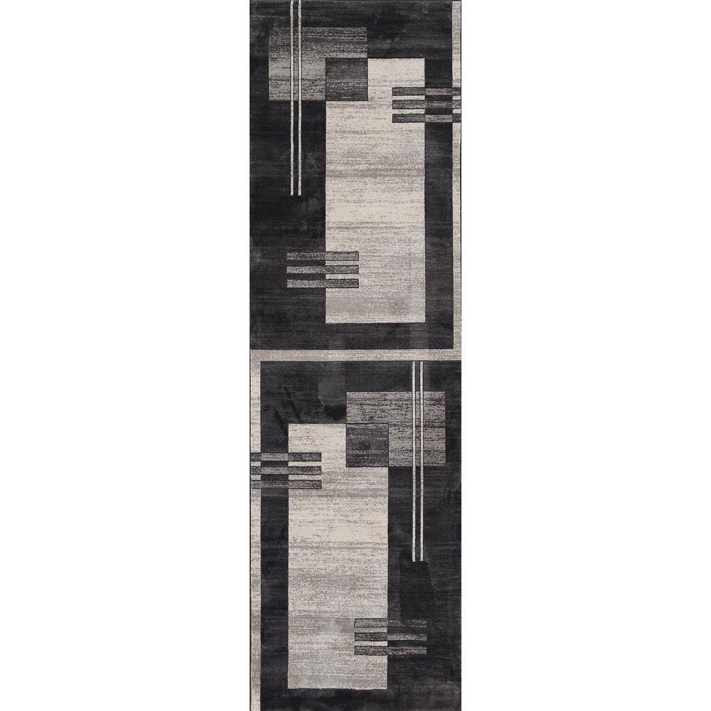 Contemporary Rectangle Area Rug, Charcoal, 5'1" X 7'7". Picture 5