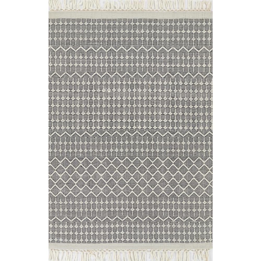 Contemporary Rectangle Area Rug, Black, 5' X 8'. Picture 1