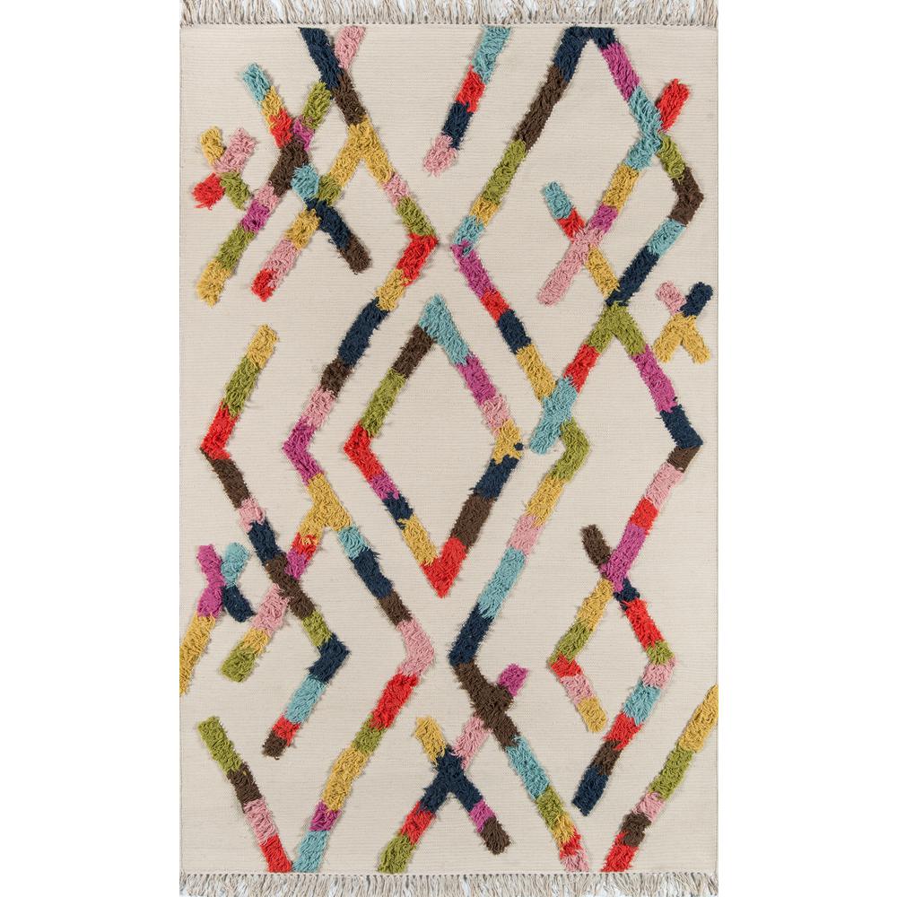 Contemporary Rectangle Area Rug, Multi, 5' X 7'. Picture 1