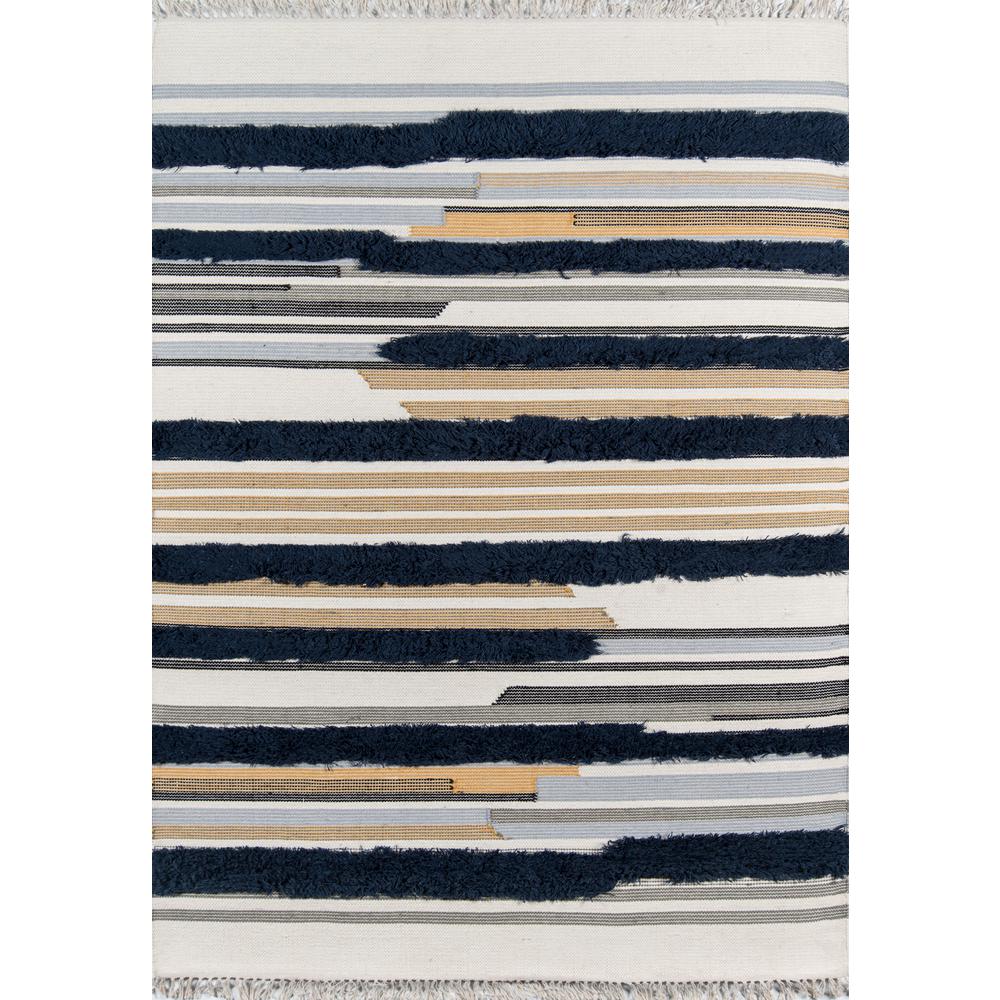 Contemporary Rectangle Area Rug, Navy, 5' X 7'. Picture 1