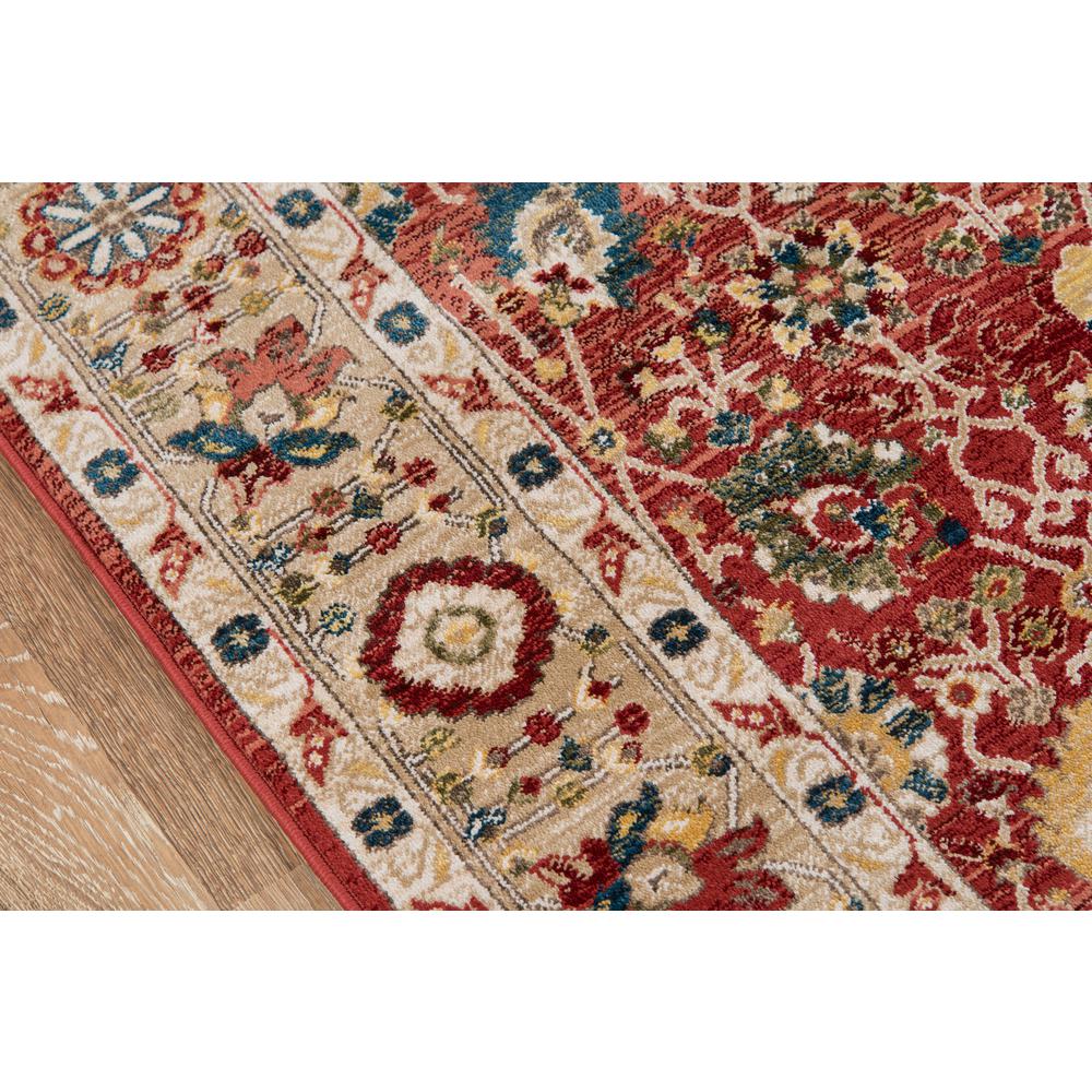 Traditional Round Area Rug, Red, 5' X 5' Round. Picture 3