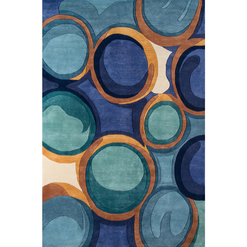 Contemporary Rectangle Area Rug, Blue, 3'6" X 5'6". Picture 1