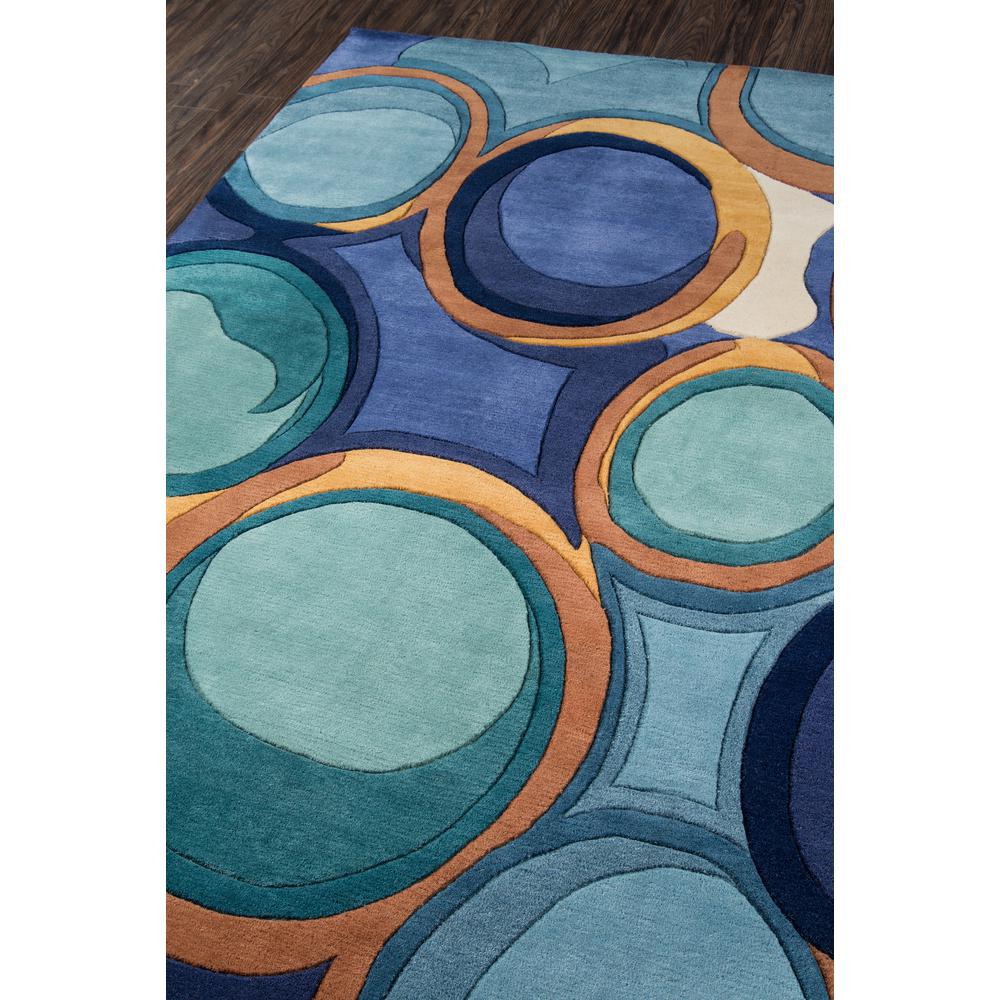 Contemporary Rectangle Area Rug, Blue, 3'6" X 5'6". Picture 2