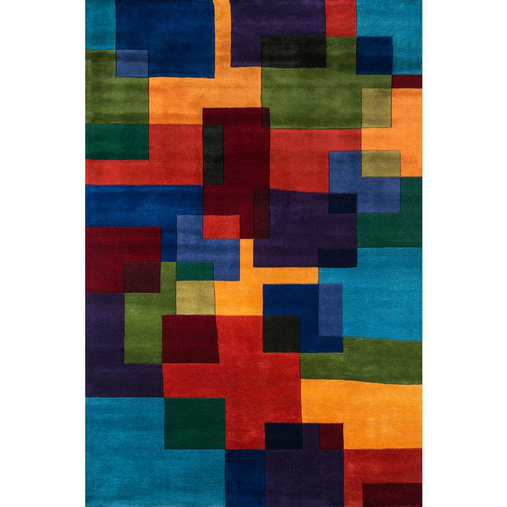 Contemporary Rectangle Area Rug, Multi, 3'6" X 5'6". Picture 1