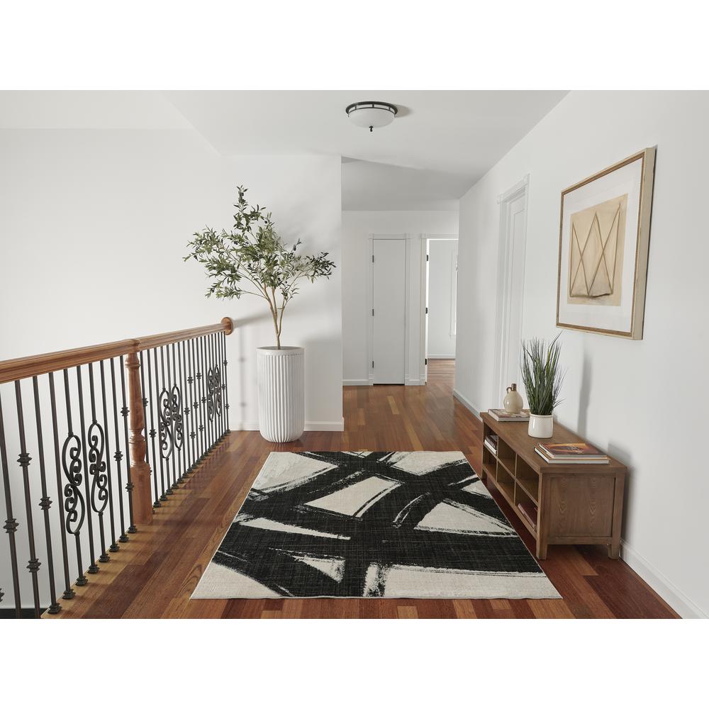 Contemporary Rectangle Area Rug, Ivory, 5'3" X 7'6". Picture 9