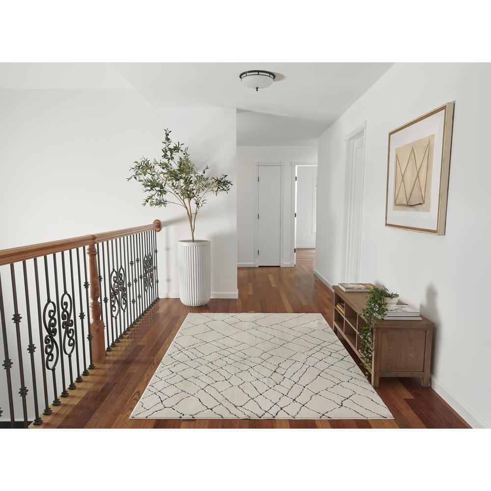 Contemporary Rectangle Area Rug, Ivory, 5'3" X 7'6". Picture 10