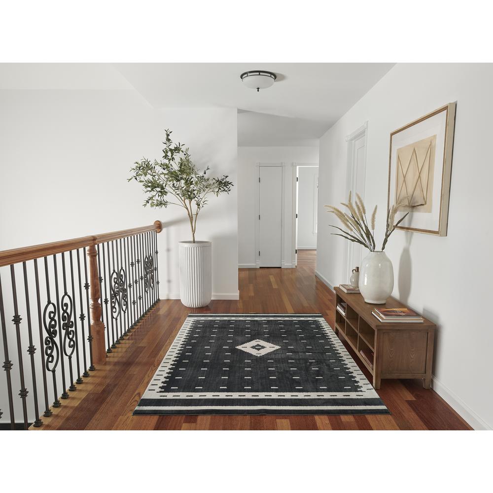 Contemporary Rectangle Area Rug, Black, 5'3" X 7'6". Picture 11