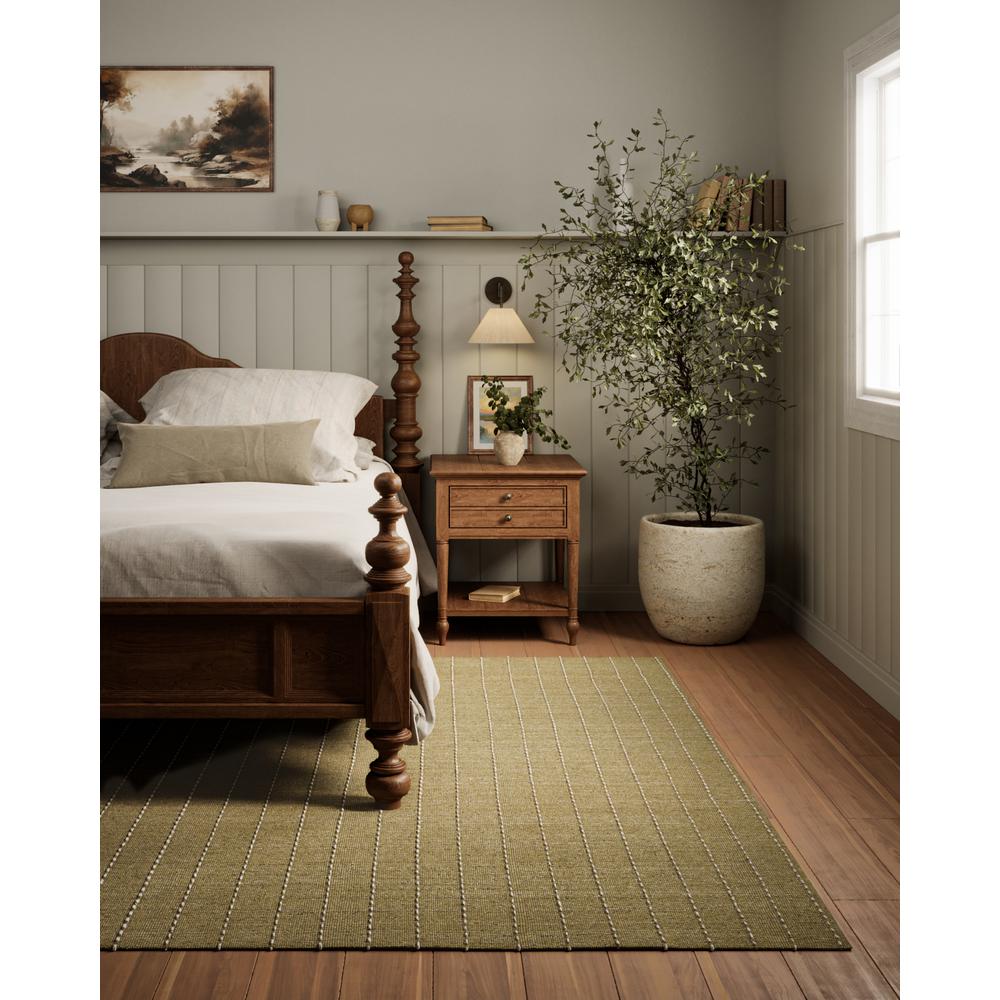 Contemporary Rectangle Area Rug, Green, 5' X 8'. Picture 9