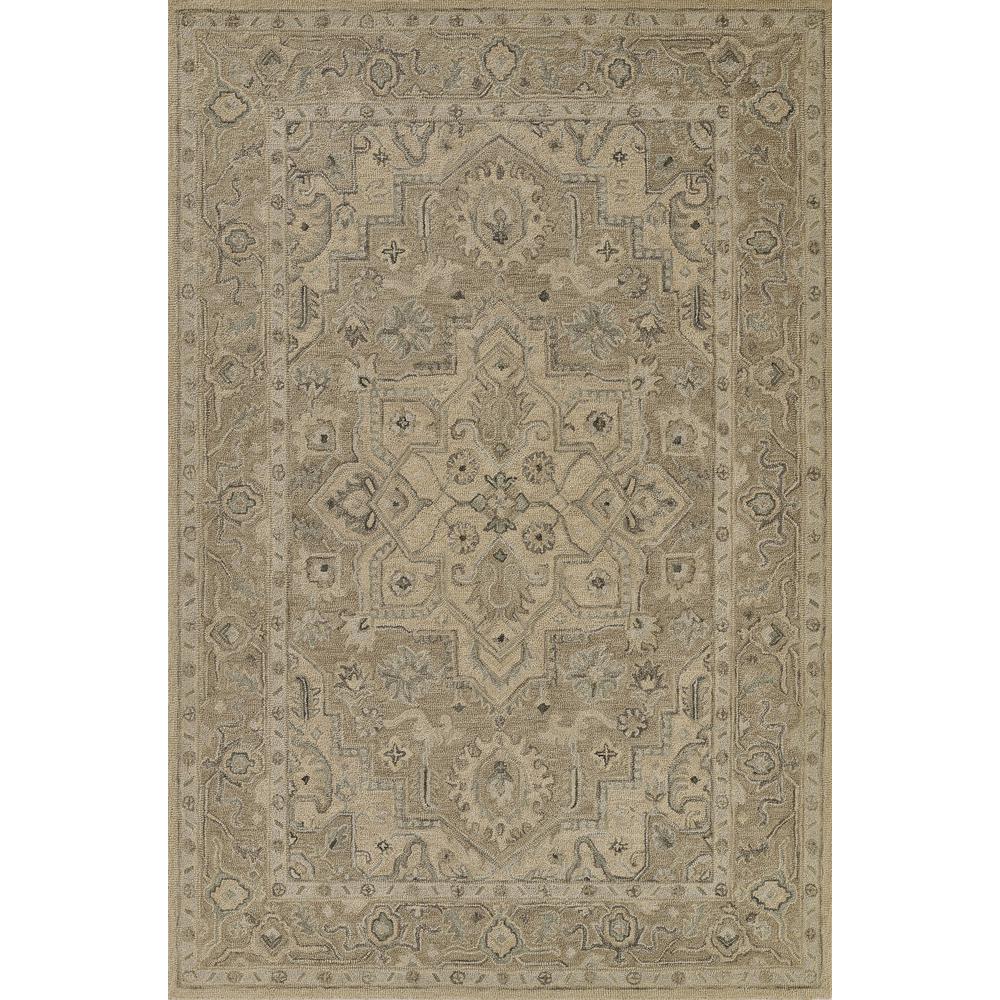 Traditional Rectangle Area Rug, Taupe, 8' X 10'. Picture 1