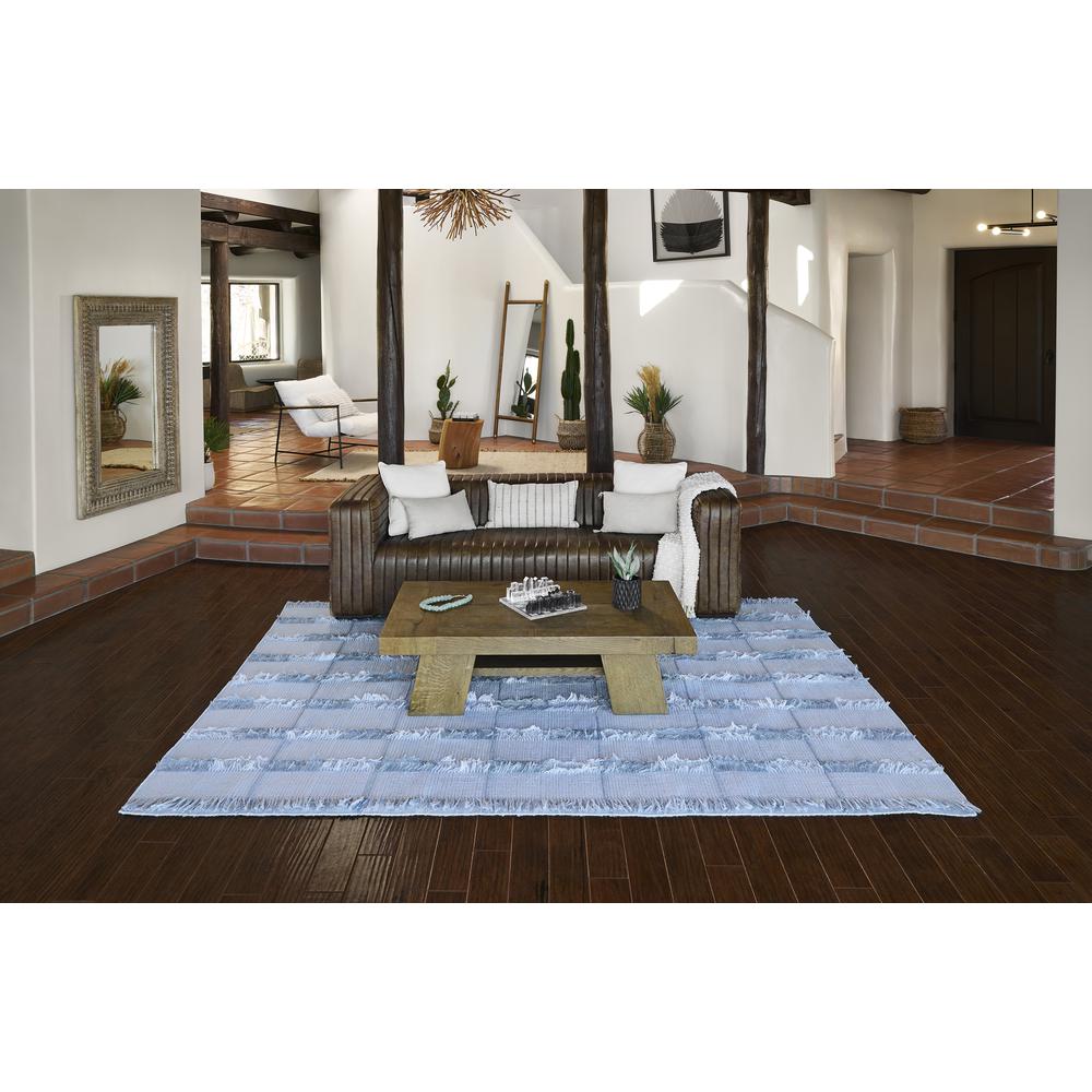 Contemporary Rectangle Area Rug, Blue, 5' X 8'. Picture 9