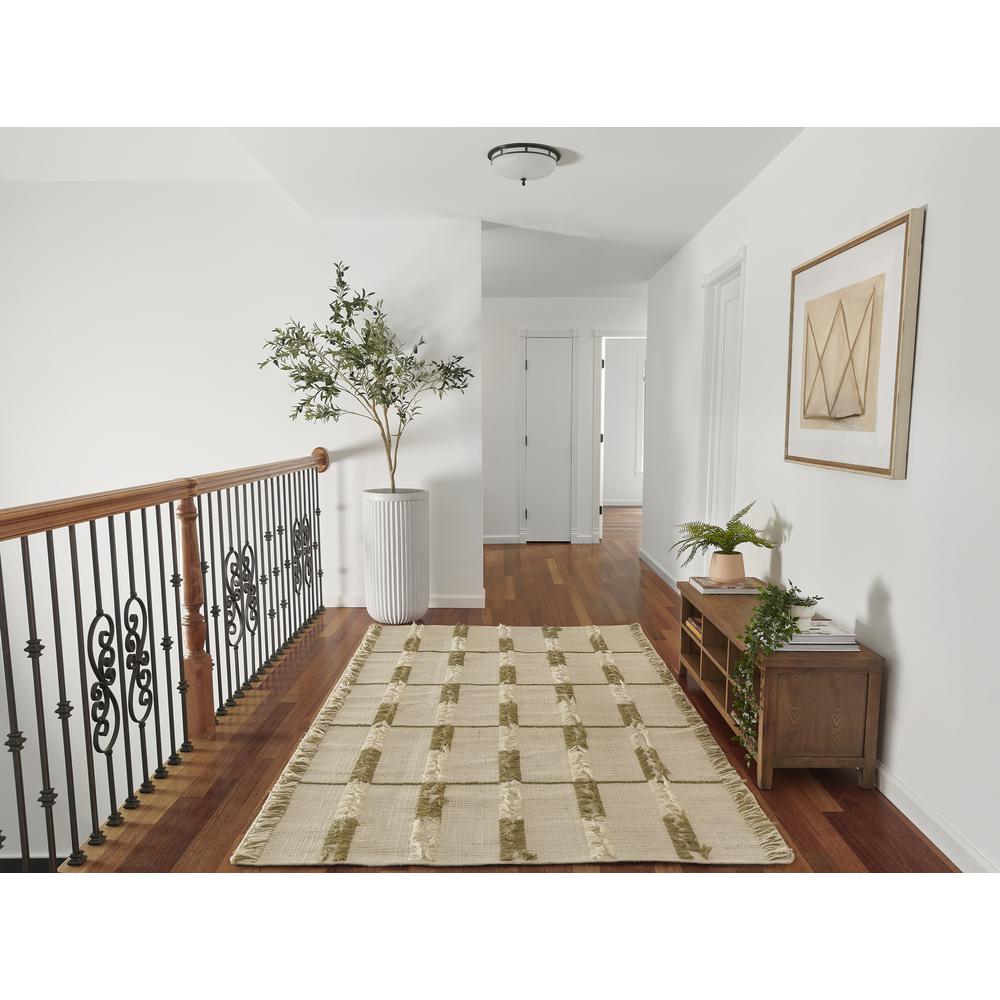 Contemporary Rectangle Area Rug, Green, 5' X 8'. Picture 8