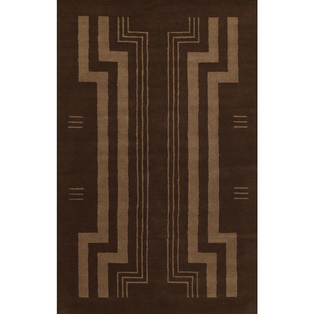 Contemporary Rectangle Area Rug, Brown, 5' X 8'. Picture 1