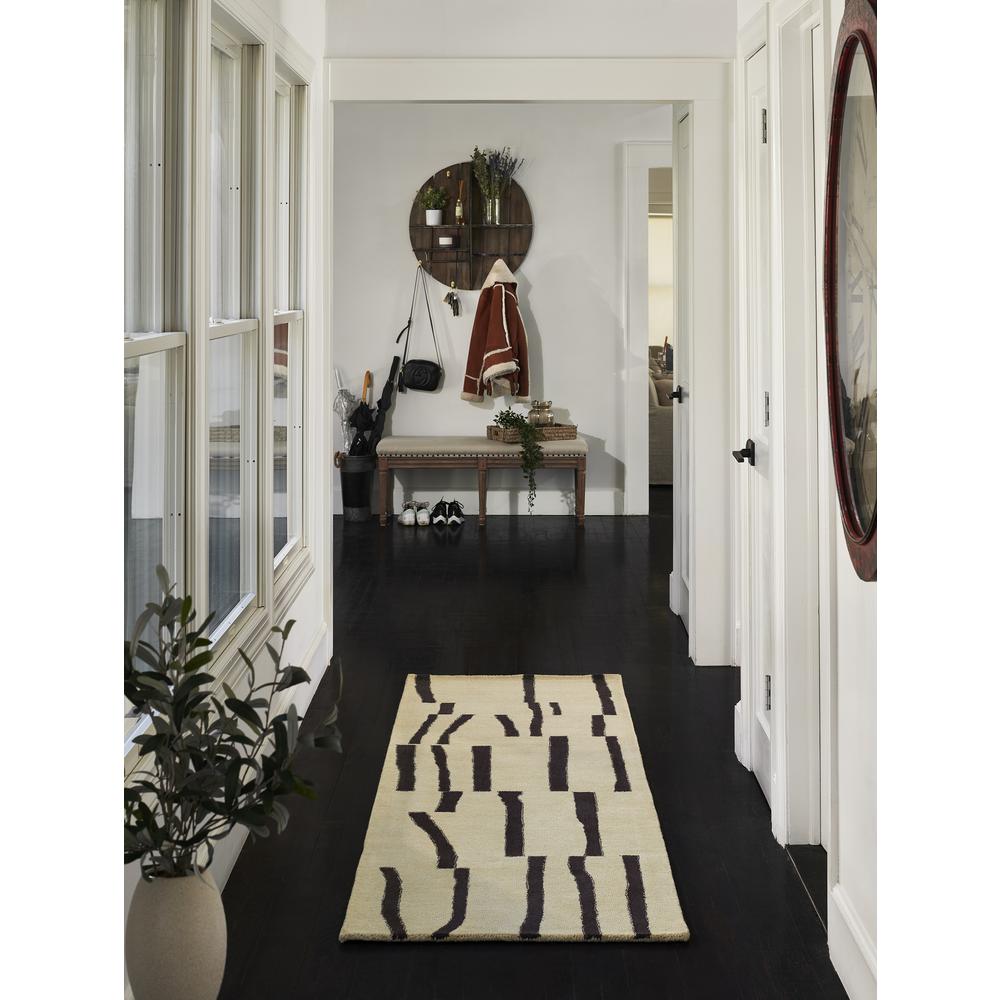 Contemporary Rectangle Area Rug, Ivory, 5' X 8'. Picture 10