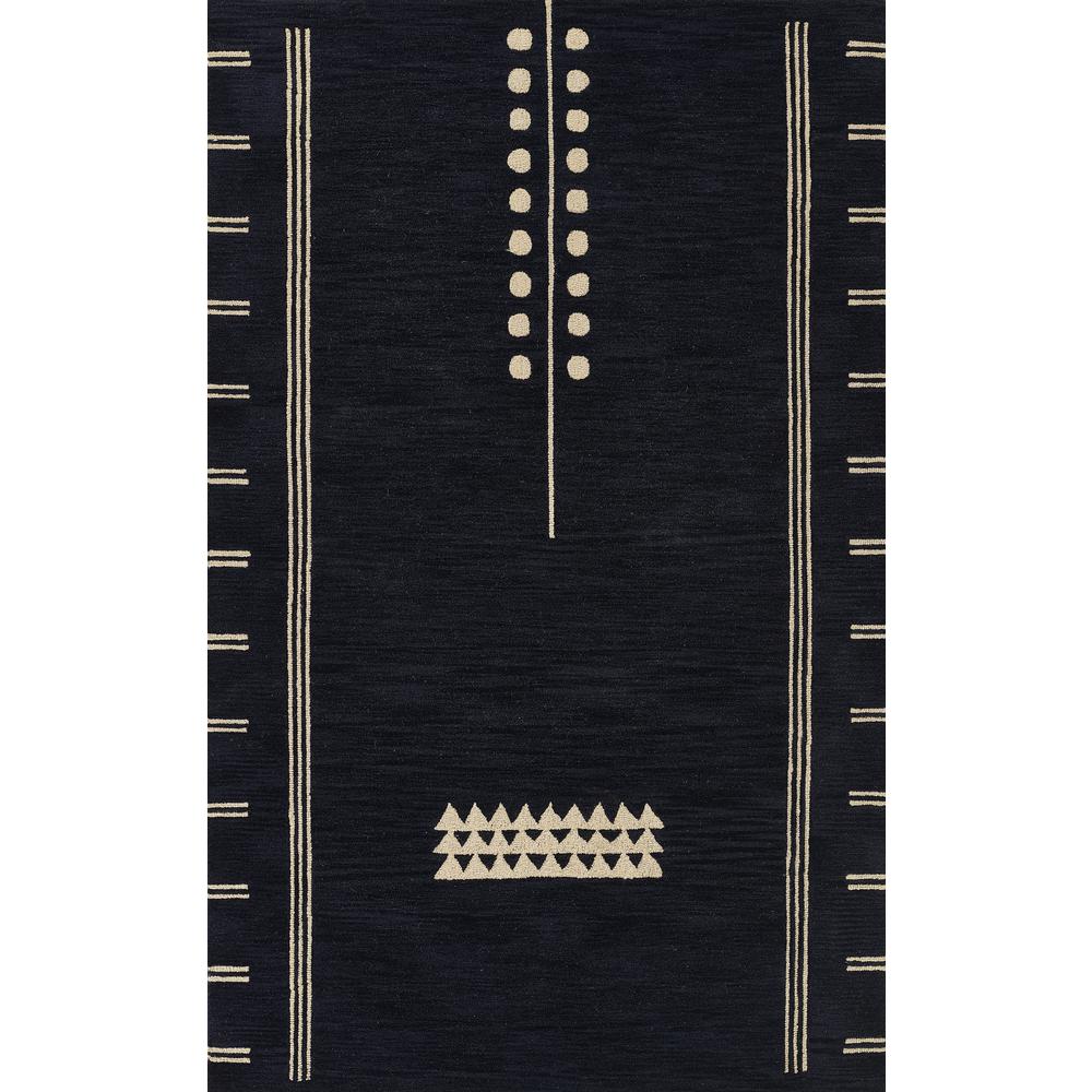 Contemporary Rectangle Area Rug, Navy, 5' X 8'. Picture 1