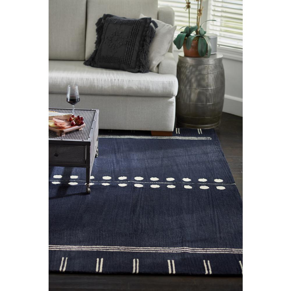 Contemporary Rectangle Area Rug, Navy, 5' X 8'. Picture 12
