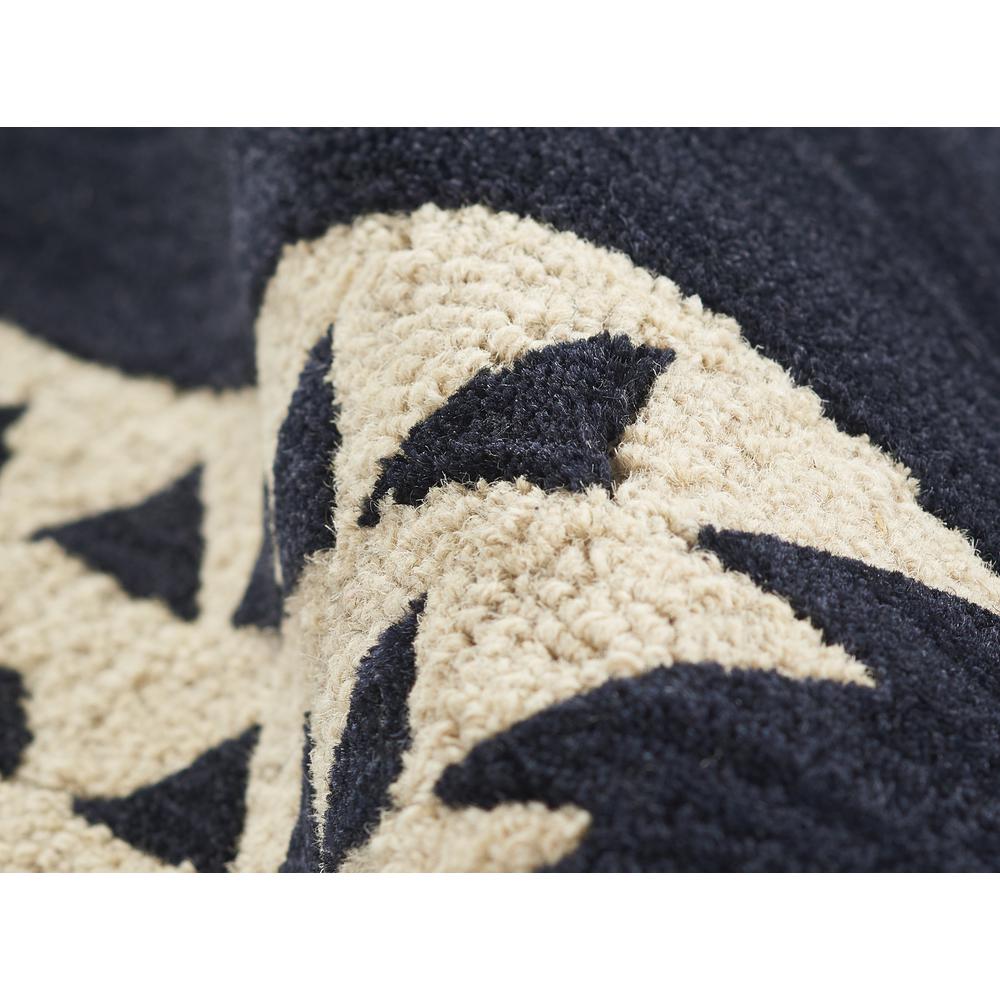 Contemporary Rectangle Area Rug, Navy, 5' X 8'. Picture 4