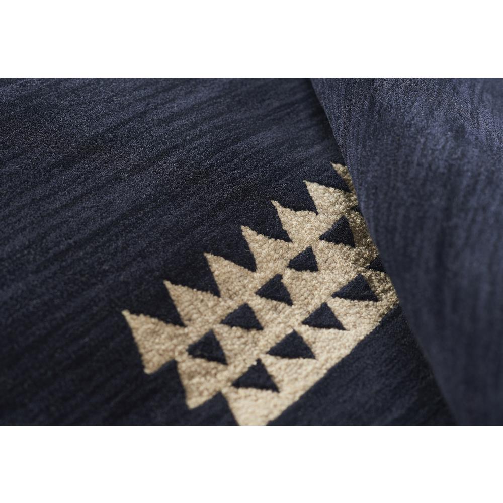 Contemporary Rectangle Area Rug, Navy, 5' X 8'. Picture 6
