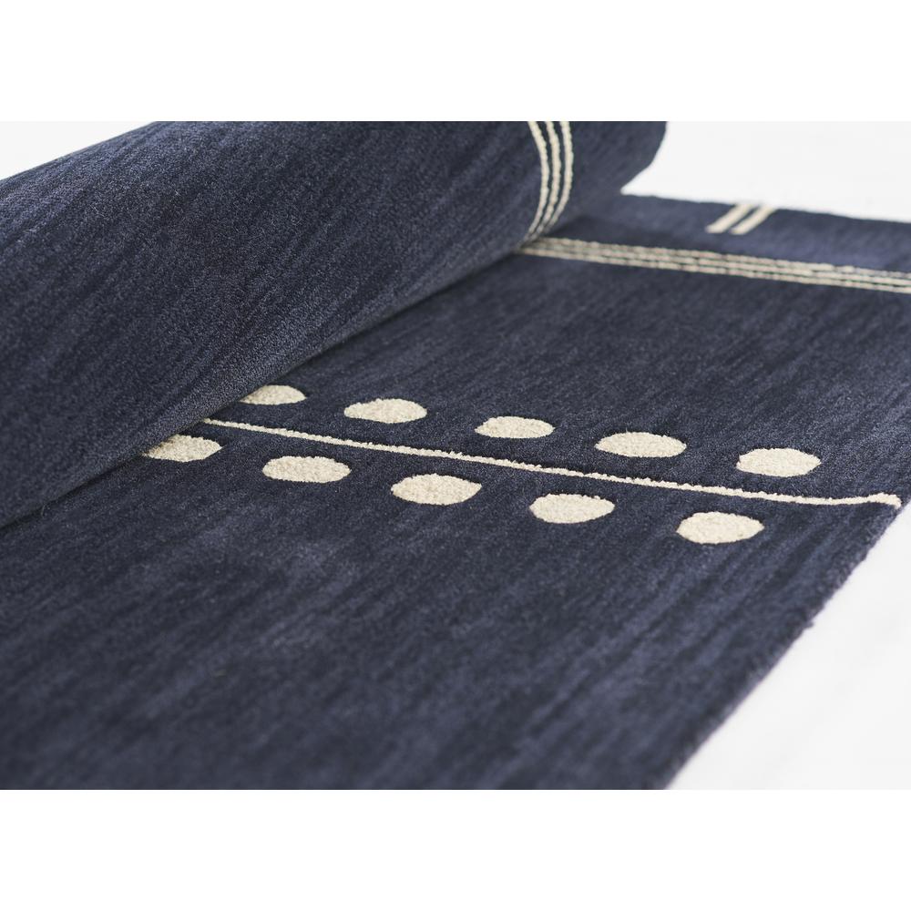 Contemporary Rectangle Area Rug, Navy, 5' X 8'. Picture 9