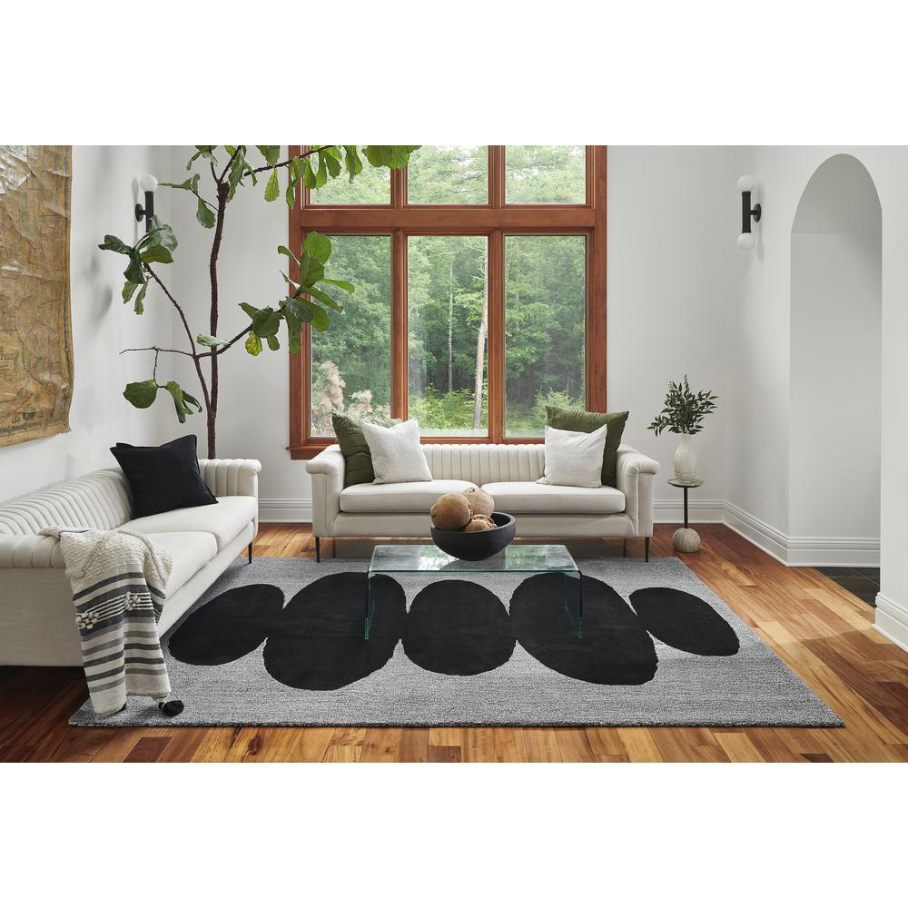 Contemporary Rectangle Area Rug, Black, 5' X 8'. Picture 8